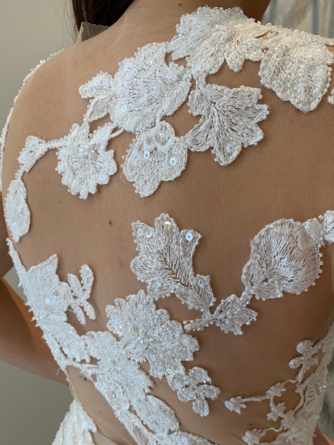 Pronovias 2018 RAEN Wedding Gown UK 10 - Illusion Lace & Skintone Tulle