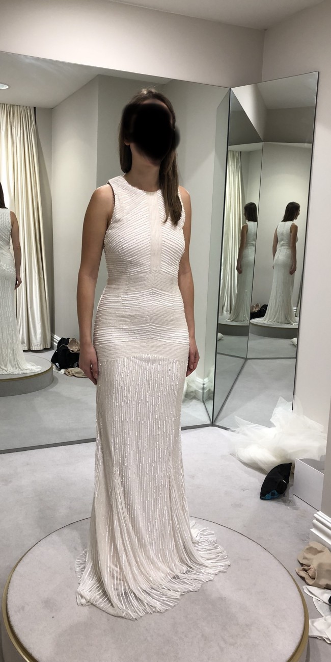 Rachel Gilbert Beaded Ivory Gown
