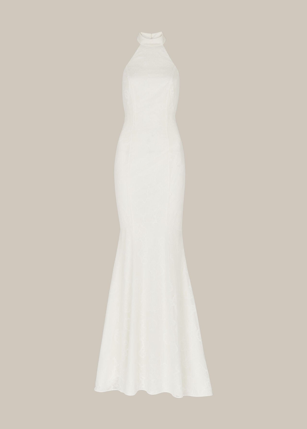 Halter neck wedding gown
