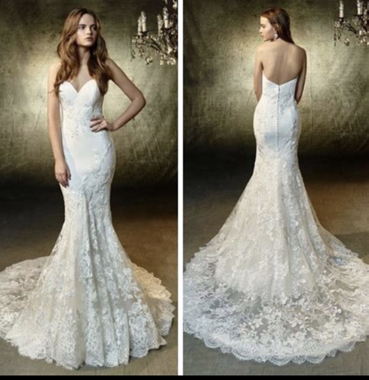 Enzoani blue Laura ivory dress