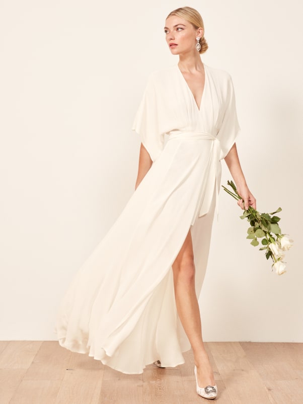 Wrap wedding dress