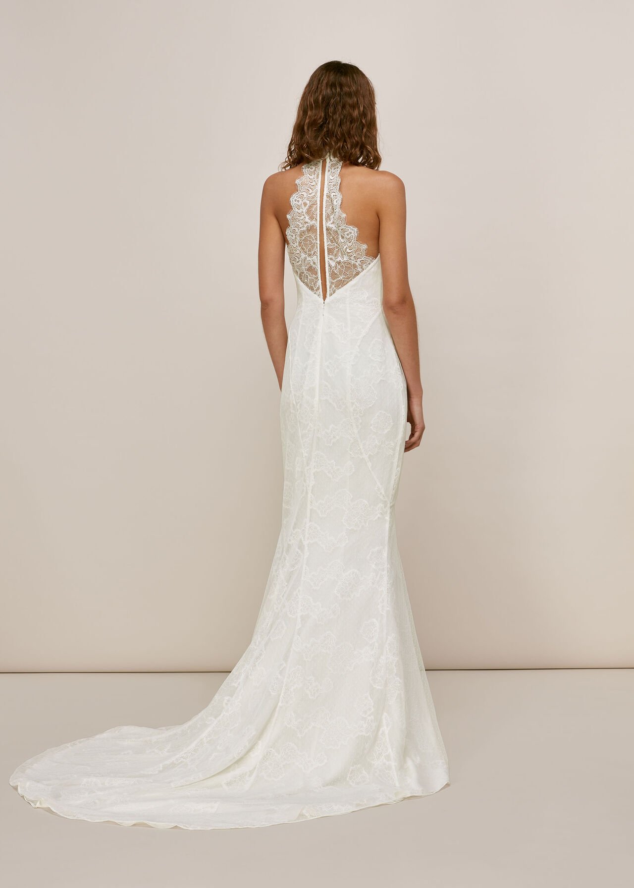 Halter neck wedding gown