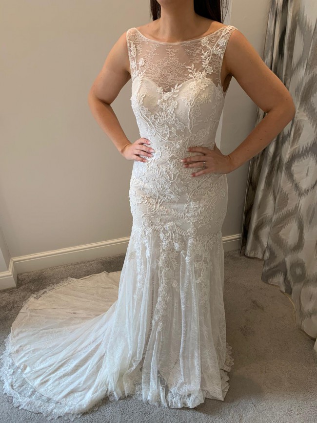 Justin Alexander Dress - Nude Lace Design - UK 14 - 16