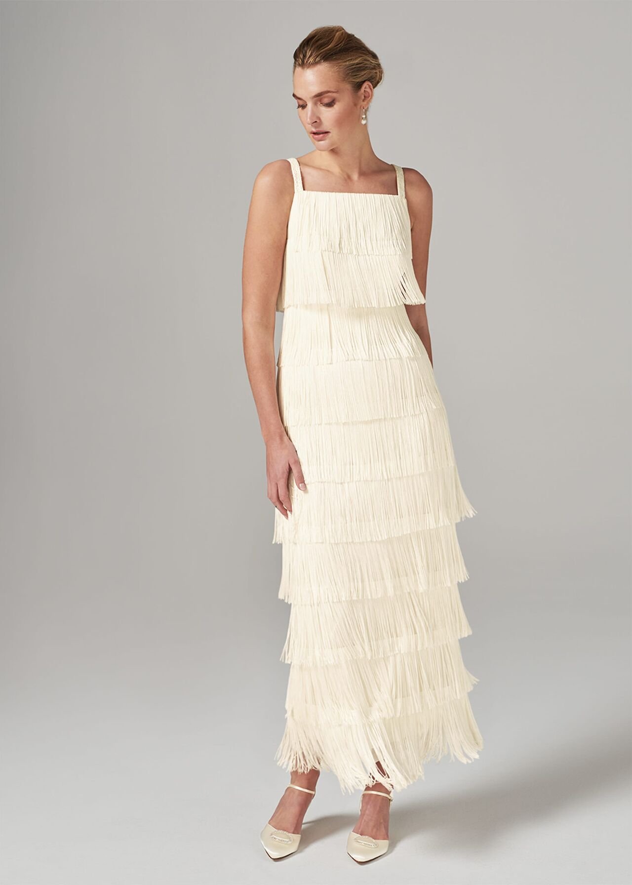 Fringe wedding dress
