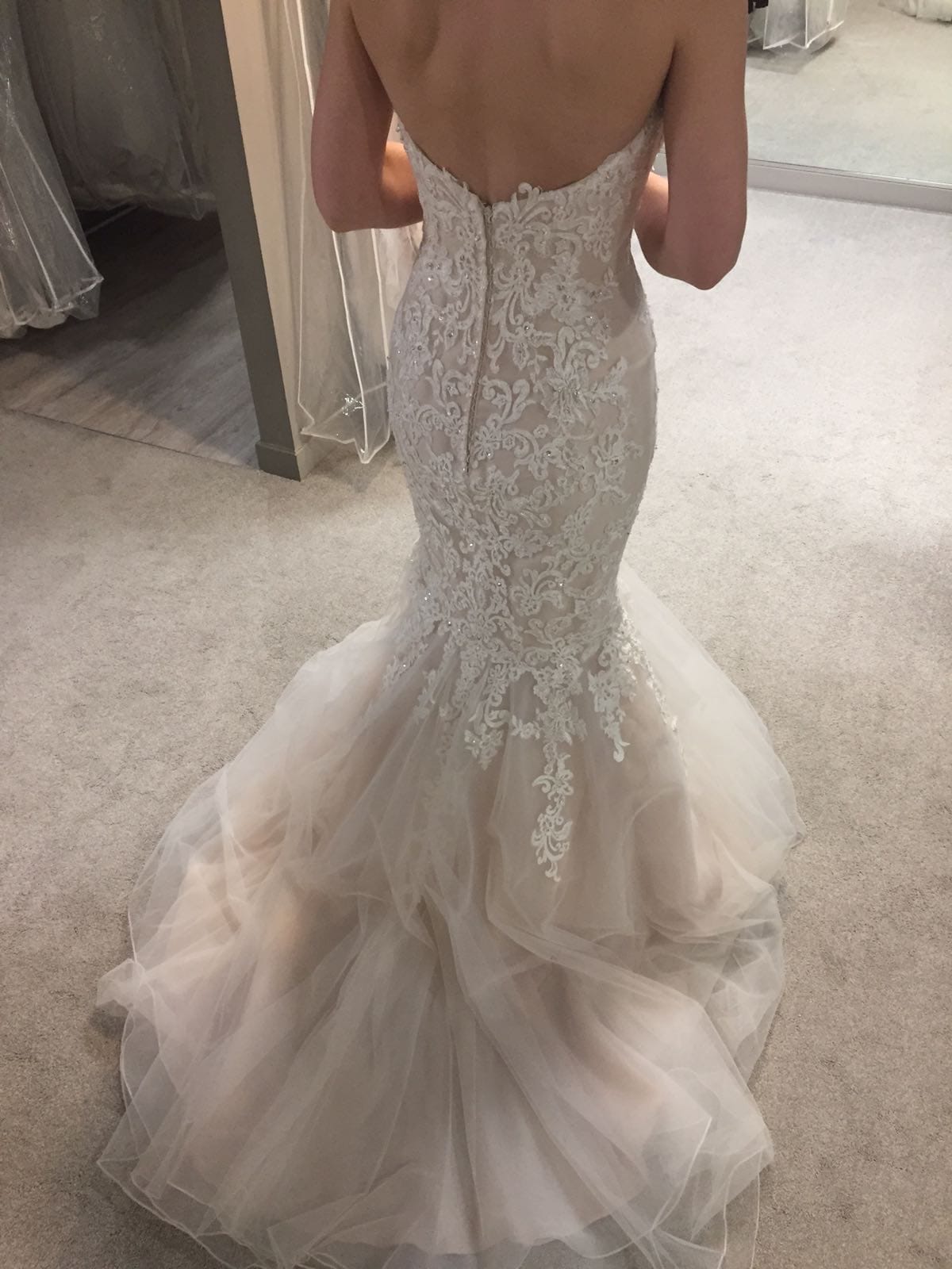 Blush Fishtail Wedding Dress