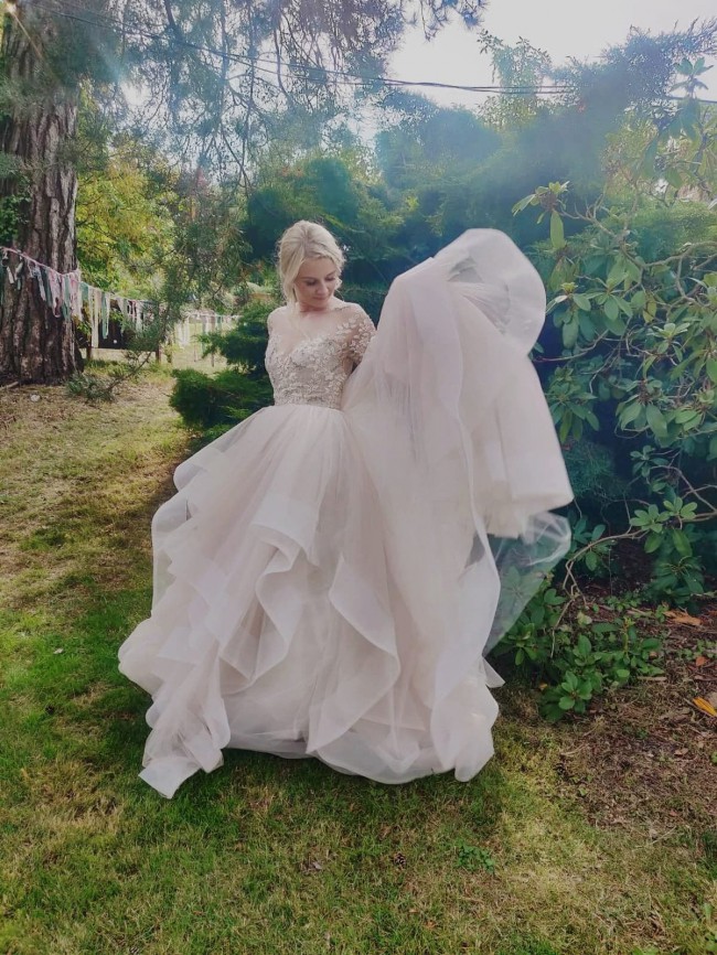 Hayley Paige Blush Pink Ballgown Lorelei Style 6654, Size 10