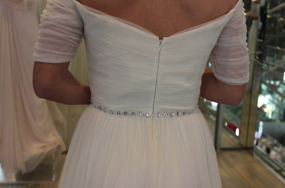 Jenny Packham, Belle, Size 10 - Ivory Tulle Fabric with diamanté belt