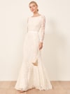 Wedding dress ribbon tie back