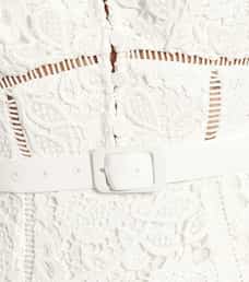 Belted lace look dress