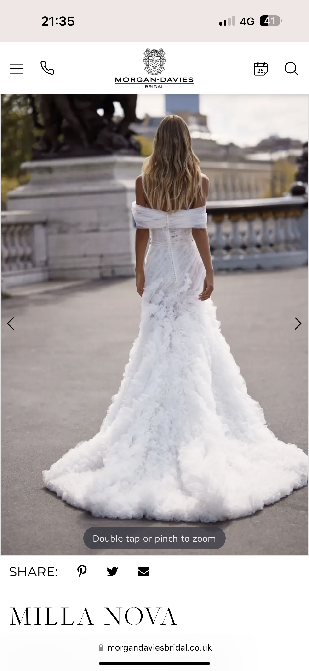 Brand new - never worn - Milla Nova Pixie Wedding Dress - Full