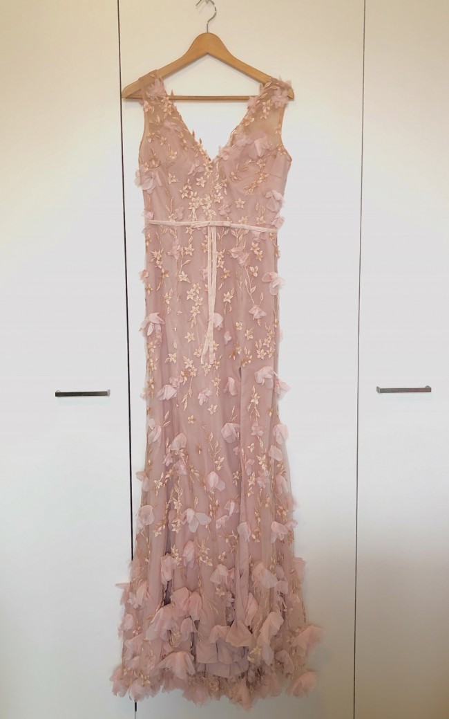 Blush Pink Floral Marchesa Notte Wedding Dress