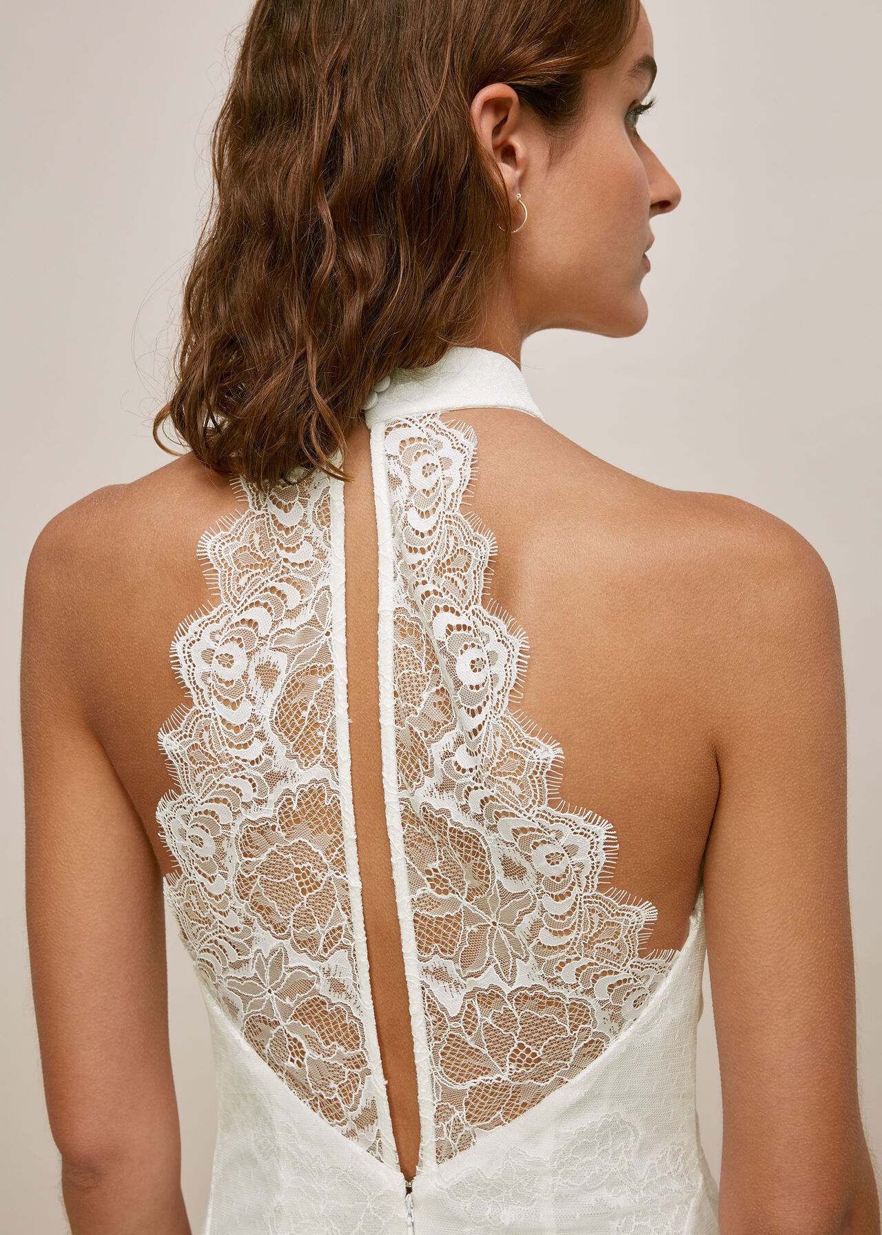 Halter neck wedding gown