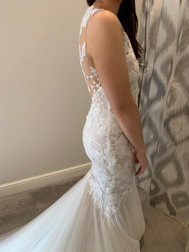 Pronovias 2018 RAEN Wedding Gown UK 10 - Illusion Lace & Skintone Tulle