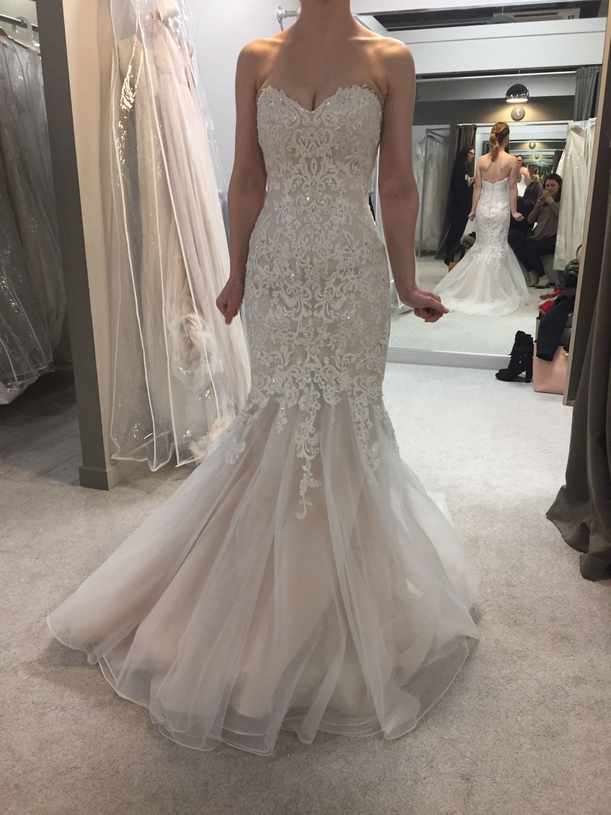 Blush Fishtail Wedding Dress
