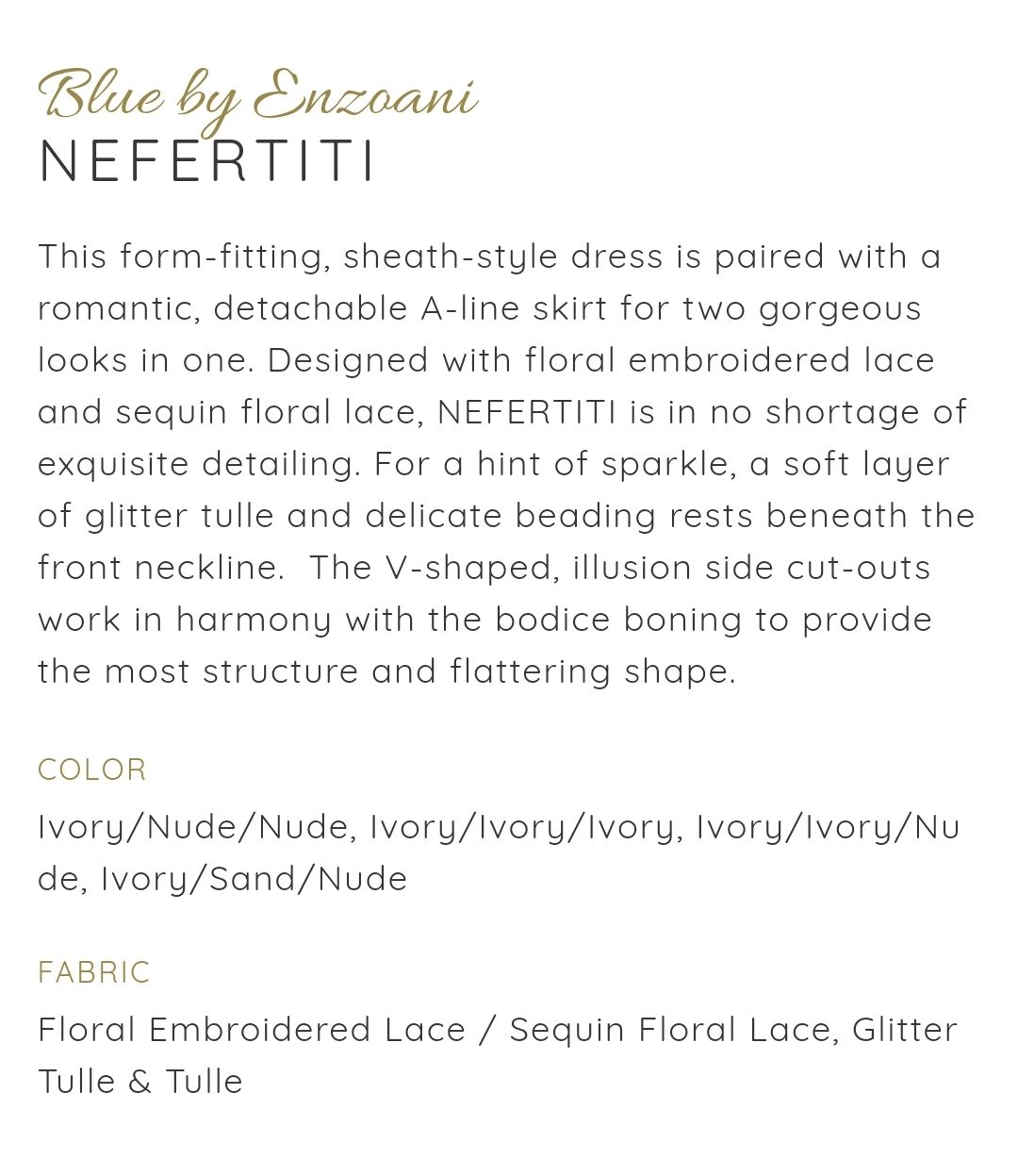 FITTED SHEATH WITH DETACHABLE SKIRT