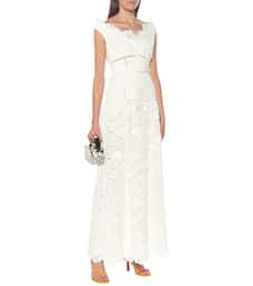 Belted lace look dress